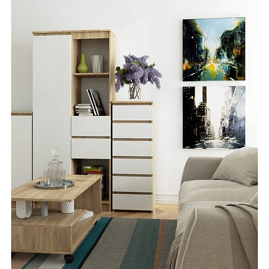 KOMMODE CL6 PK EICHE SONOMA / WEISS