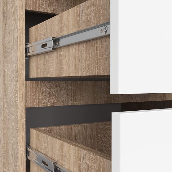 KOMMODE K 60 cm 4 SCHUBLADEN PK SONOMA / WEISS