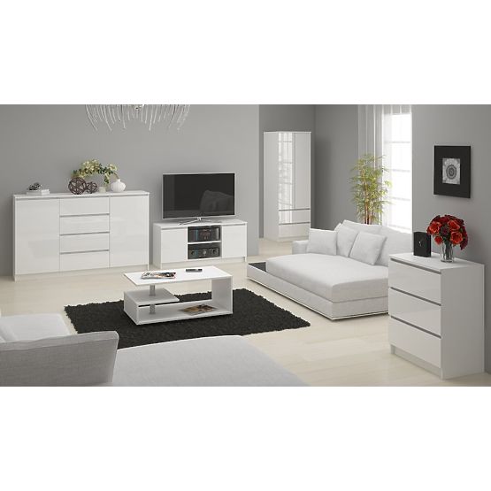 KOMMODE K120 6SZ CLP PK WEIß HOCHGLANZ