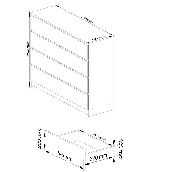 KOMMODE K120 8SZ CLP EICHE ARTISAN
