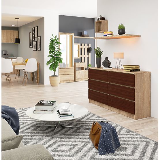 KOMMODE K140 6SZ CLP EICHE SONOMA / WENGE