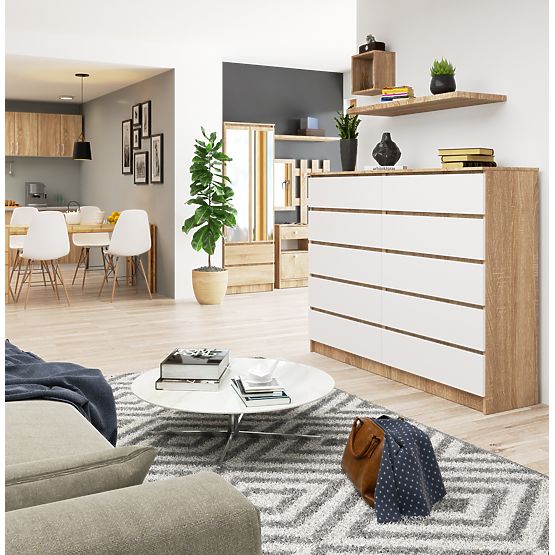 KOMMODE K160 10SZ CLP PK EICHE SONOMA / WEISS