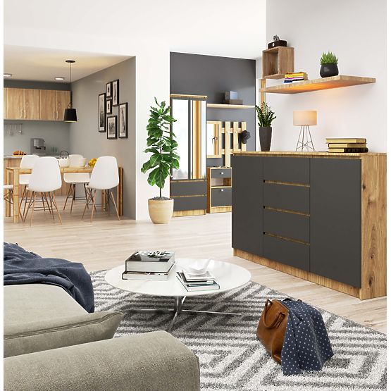 KOMMODE K160 2D 4SZ CLP PK ARTISAN / GRAU