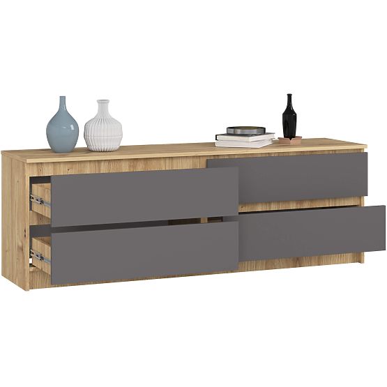 KOMMODE K160 4SZ CLP PK EICHE ARTISAN / GRAU