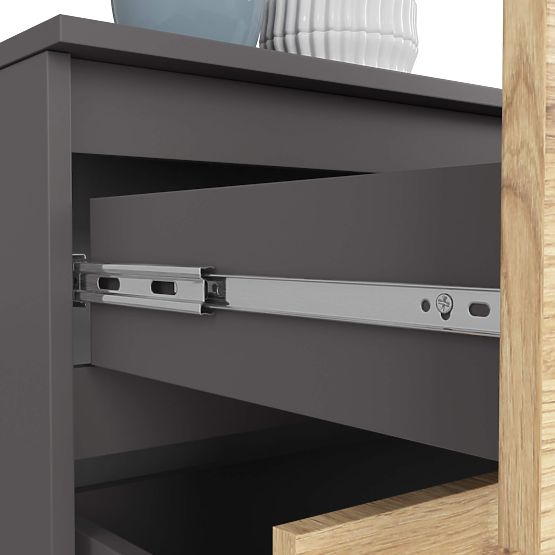 KOMMODE K160 4SZ CLP PK GRAPHITGRAU / ARTISAN EICHE