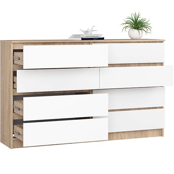 KOMMODE K160 8SZ CLP PK EICHE SONOMA / WEISS