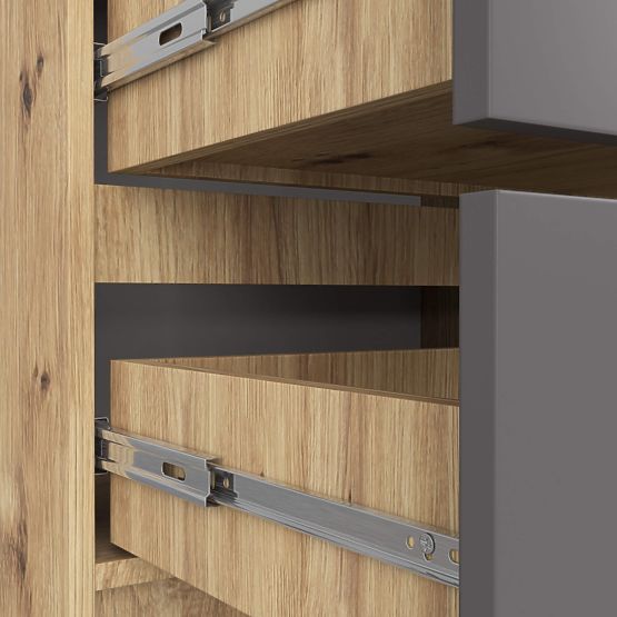 KOMMODE K60 4SZ PK EICHE ARTISAN / GRAU