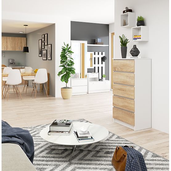 KOMMODE K60 5SZ CLP PK WEISS / SONOMA