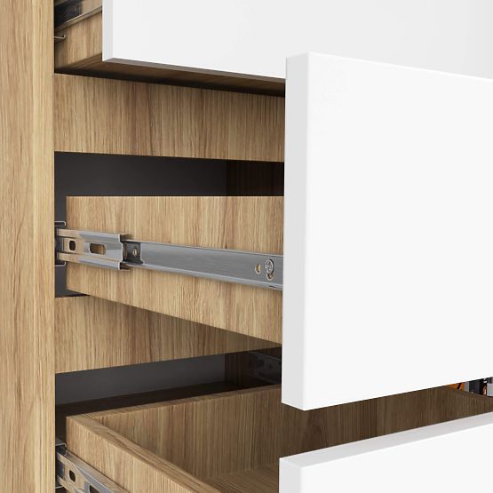 KOMMODE K80 1T 5S PK EICHE ARTISAN / WEISS