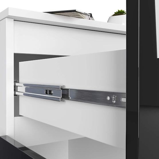 KOMMODE K80 2D 1SZ CLP PK SCHWARZ GLANZ