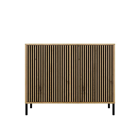 Kommode KAMARO 2D SLIM EICHE ARTISAN Lamellenfront Gerillt