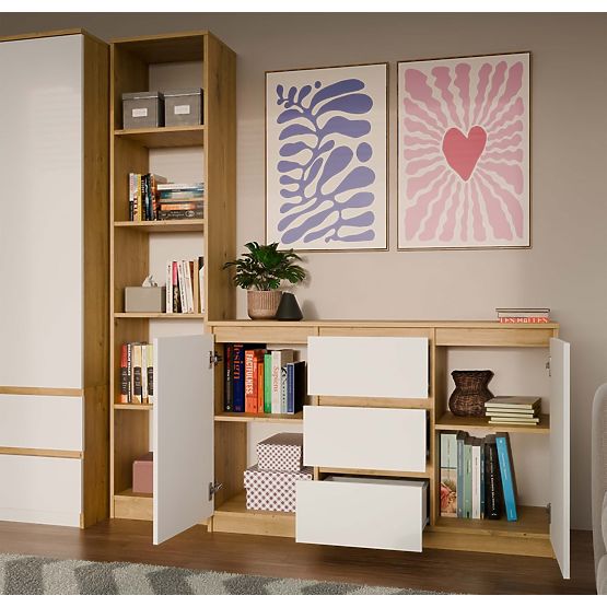 Kommode Malwa 2D3S EICHE ARTISAN WEISS