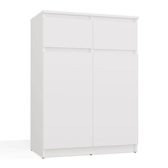 Kommode Malwa 2DD2S Schrank 2 Türen 2 Schubladen für Wohnzimmer WEISS