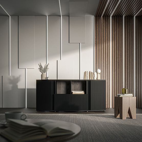 Kommode MICHELLE schwarz/Viking-Eiche