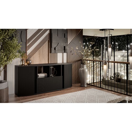 Kommode MICHELLE schwarz/Viking-Eiche