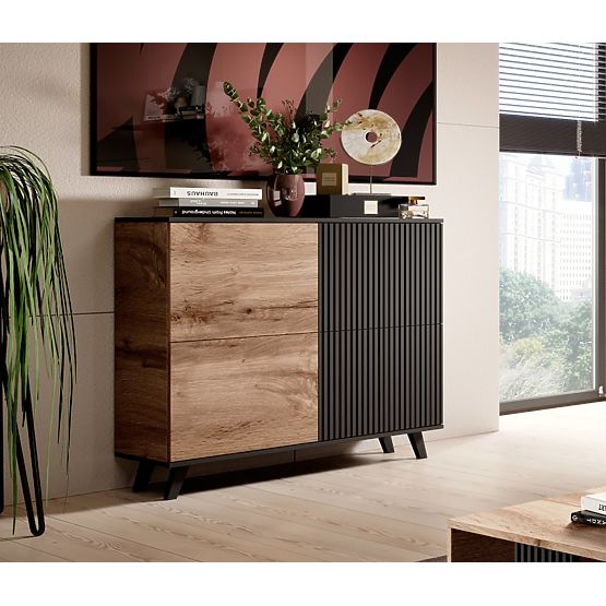 Kommode RANDOM KM-2 - Wotan Eiche/Schwarz