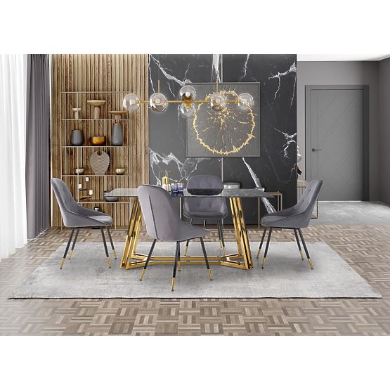 KONAMI Tisch, Platte - schwarzer Marmor, Beine - gold (2p=1Stk)