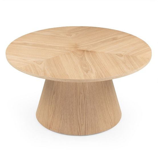Konferenztisch Dalarna, 90 cm, rund, natürliche Eichenfurnier