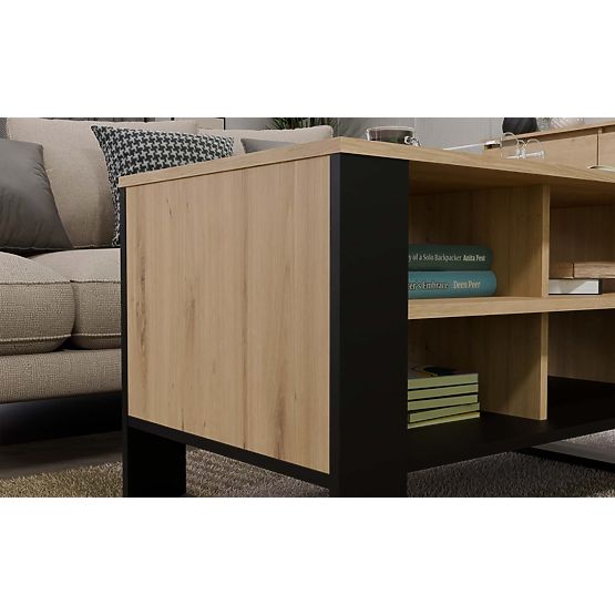 Konferenztisch Modern 4P SLIM EICHE ARTISAN SCHWARZ