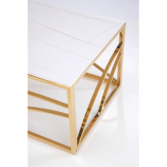 Konferenztisch UNIVERSE 3, weißer Marmor / gold (2p=1Stk)