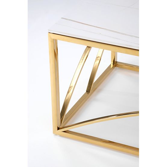 Konferenztisch UNIVERSE 3, weißer Marmor / gold (2p=1Stk)