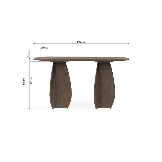Konsole/Schreibtisch Noku 150 cm, dunkle Walnuss