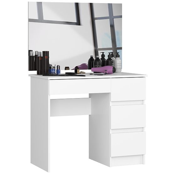 KOSMETISCHER SCHMINKTISCH MIT SPIEGEL T-6/SL 900x600 RECHTS PK WEISS