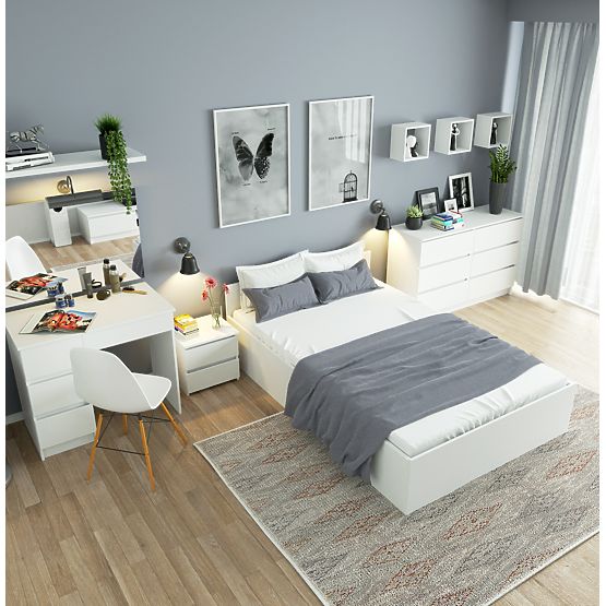 KOSMETISCHER SCHMINKTISCH MIT SPIEGEL T-6/SL 900x600 RECHTS PK WEISS