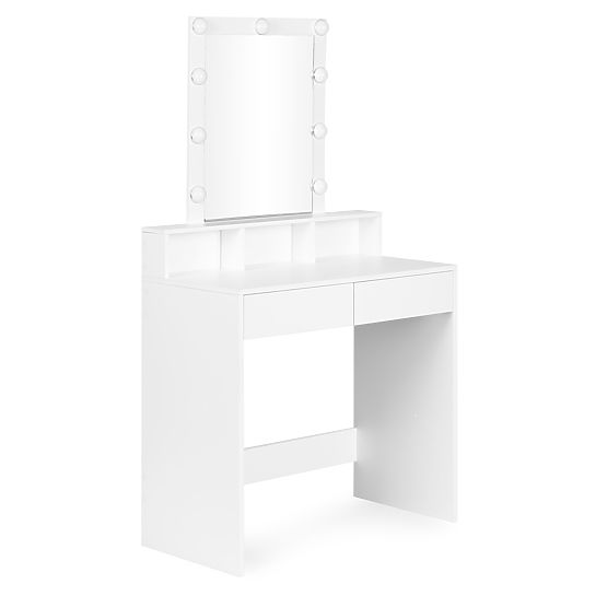 Kosmetischer Schminktisch mit Spiegel und LED-Beleuchtung 3 Helligkeitsstufen ModernHome