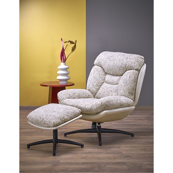 KRONOS Sessel mit Fußhocker, beige / mehrfarbig (1p=1 Stück)