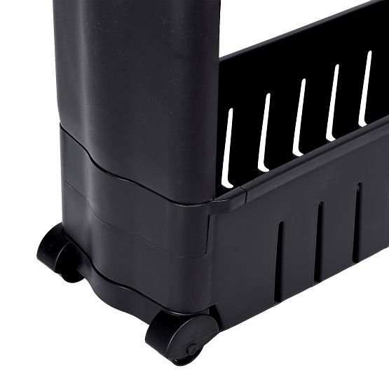 Küchen- und Badezimmerregal schwarz 3 Ebenen Leira