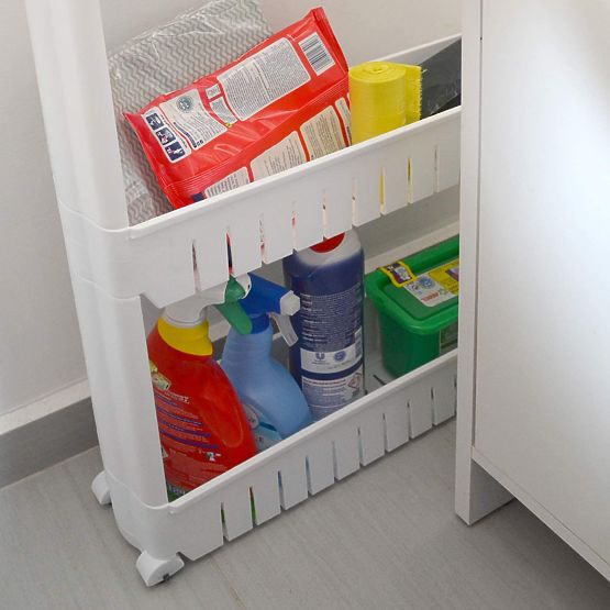 Küchen- und Badezimmerregal weiß 4 Ebenen Osmera