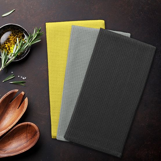 Küchenhandtuch LETTY graue Farbe mit geprägtem klassischem Motiv klassischer Stil 50x70 ameliahome