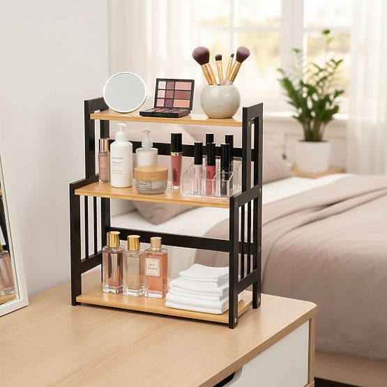 Küchenregal für Gewürze CEZAR NATURAL BLACK