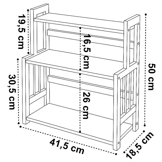 Küchenregal für Gewürze CEZAR NATURAL BLACK
