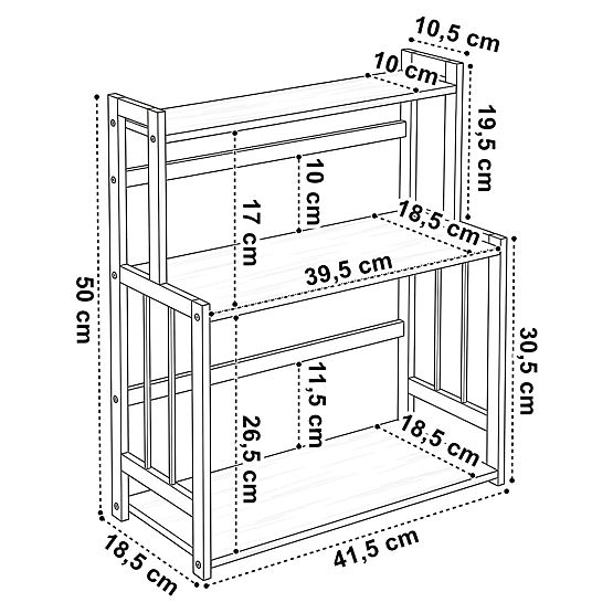 Küchenregal für Gewürze CEZAR Wood Brown