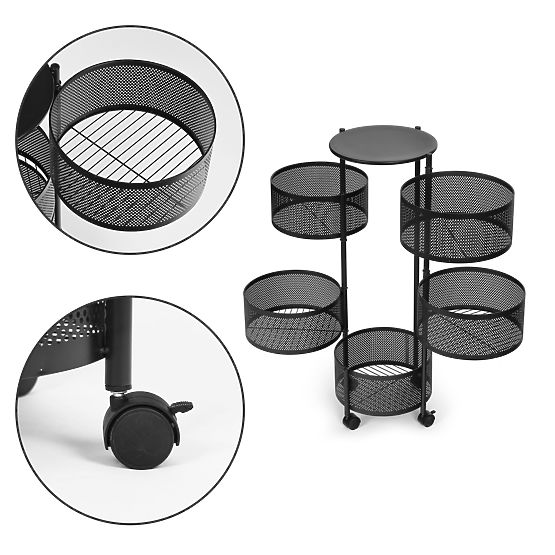 Küchenregal Helfer Organizer drehbare Regalböden 5 Ebenen Metall ModernHome