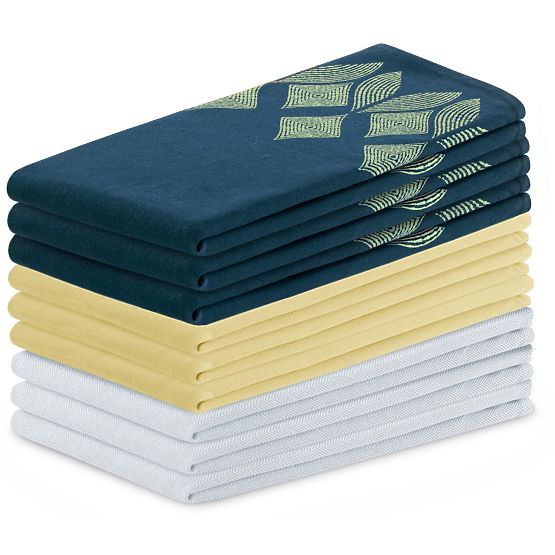 Küchentuch LETTY gelb mit modernem Motiv im klassischen Stil 50x70 ameliahome