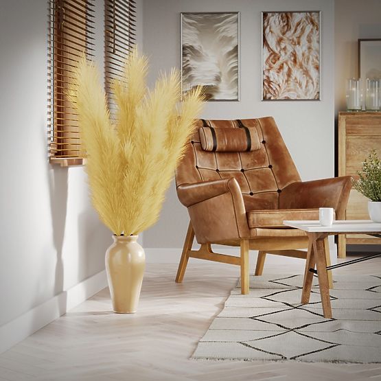 Künstliche Blume PAMPLY Farbe Senfgelb ameliahome