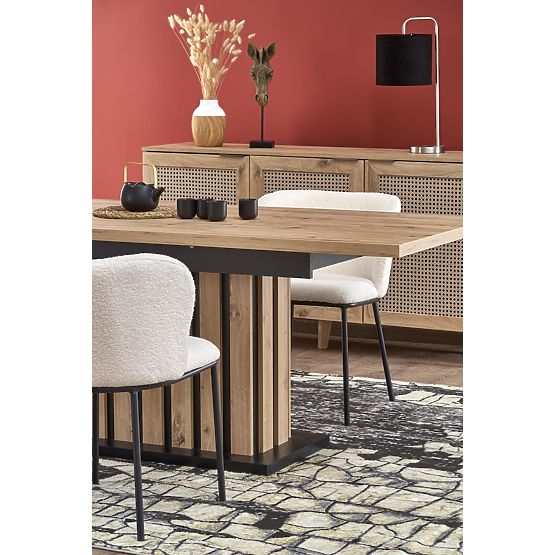LAMELLO ausziehbarer Tisch 160-210/90 cm Eiche Artisan/Schwarz