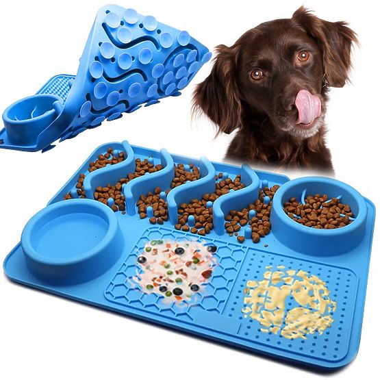 LECKMATTE FÜR LANGSAMERE NAHRUNGSAUFNAHME BLAU