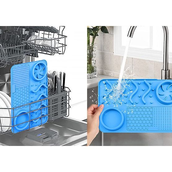 LICK MAT FÜR LANGSAMERE NAHRUNGSAUFNAHME GRAU