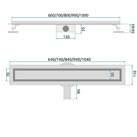 Linearer Abfluss REA Neox für GOLD 90