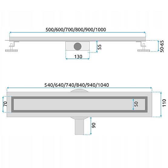 Linearer Abfluss REA NEOX PRO Gebürsteter Stahl 60