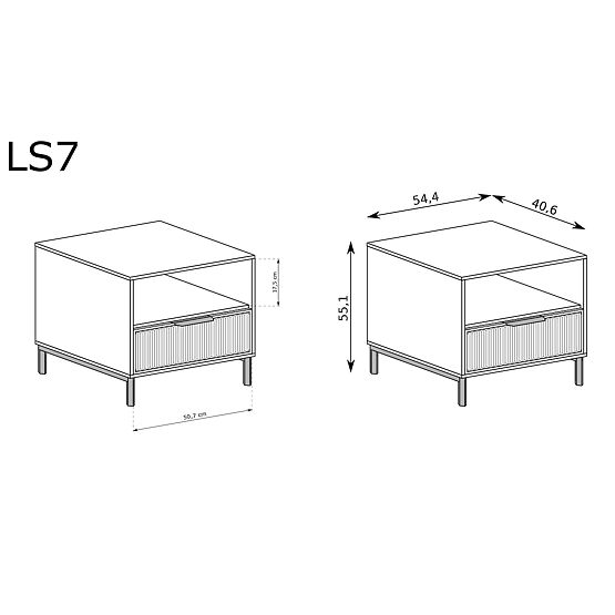 LINKaSTYLE Nachttisch LS7 Kaschmir