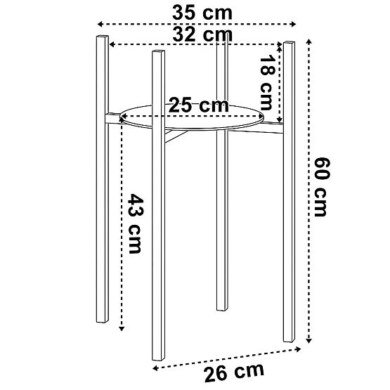 Loft-Pflanzenständer Torre 60 cm schwarz