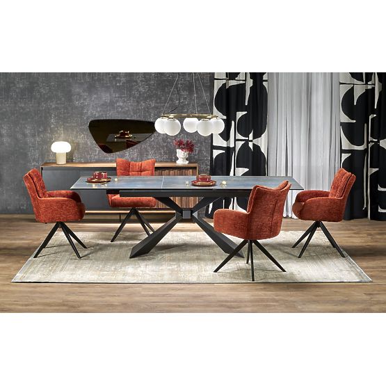 LUCIANO ausziehbarer Tisch, Platte: blauer Marmor (2p=1Stk)