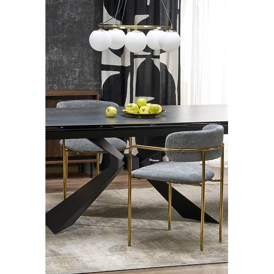 LUCIANO ausziehbarer Tisch, Platte: blauer Marmor (2p=1Stk)