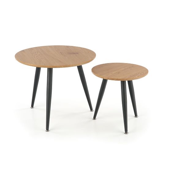 MENTONA 2, Set aus 2 Bänken in Goldeneiche/Schwarz (2 Stück = 1 Set)