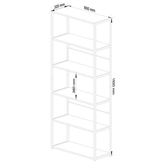 Metall-Loftregal 80 cm - Schwarz-Schwarz - 6 Regalböden